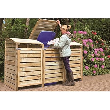 GreenSeason Mülltonnen-Box Mülltonnenverkleidung für 3 Tonnen inkl. Rückwand