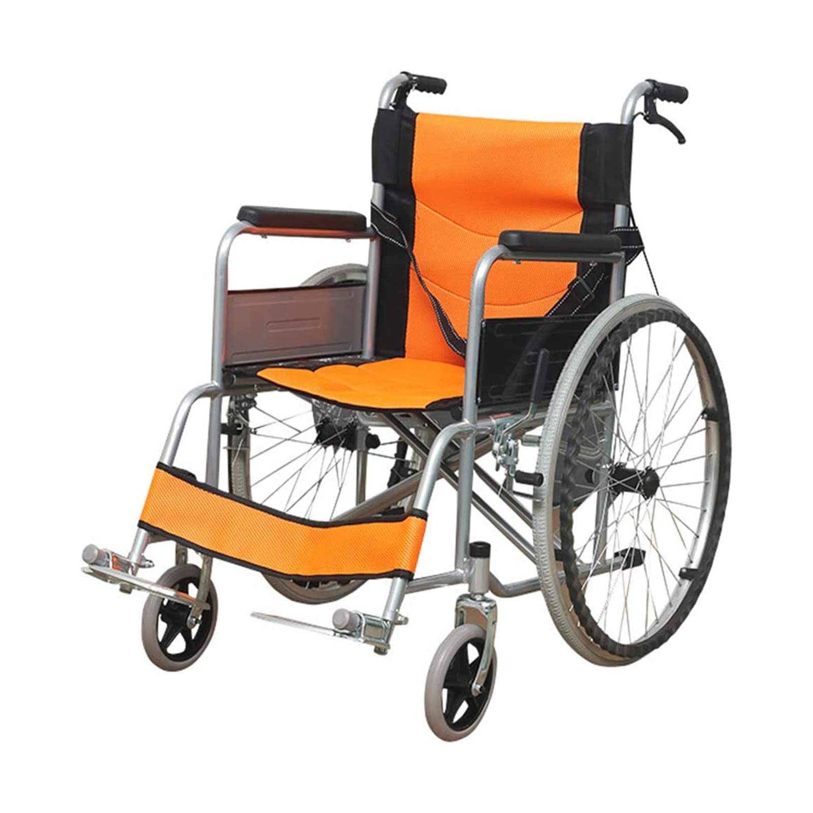 Sillas de Ruedas Autopropulsables Plegables Ligeras Cómodas con Asiento Extra Ancho Y Frenos de Mano Bloqueables para Facilidad de Traslado