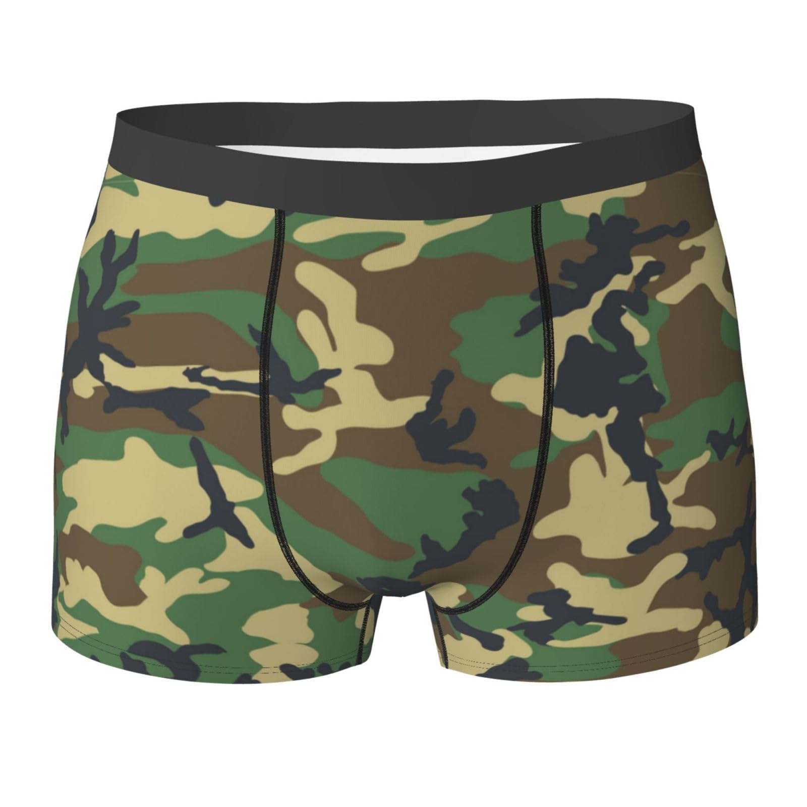 Abbigliamento Motocross Confezione Da 3 Boxer Mimetici Per Uomo - Cotone, Elasticizzati, Stile Vintage Boxer Corti Mimetici Elasticizzati - Foto 14