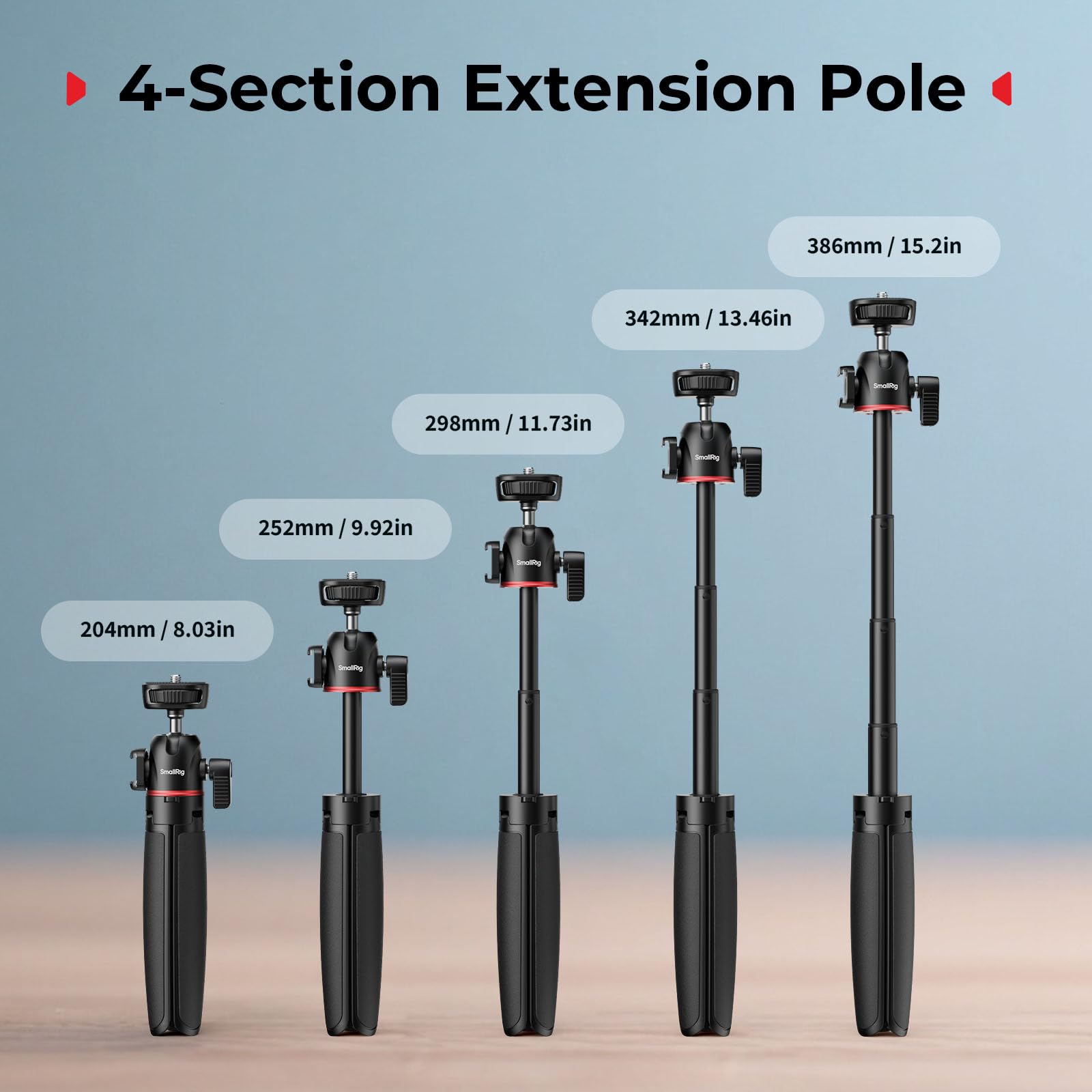 SMALLRIG Przenośny mini statyw stołowy, statyw stołowy w kształcie karabińczyka z głowicą kulową 360°, śrubą 1/4"-20 do lustrzanek, aparatów, telefonów - 5285B