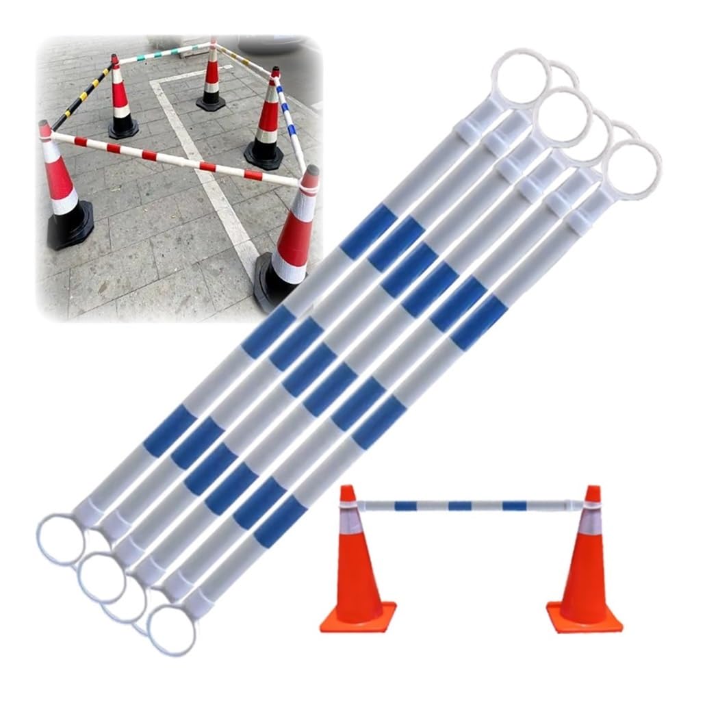 Barres de cônes de signalisation extensibles bleues et blanches lot de 6