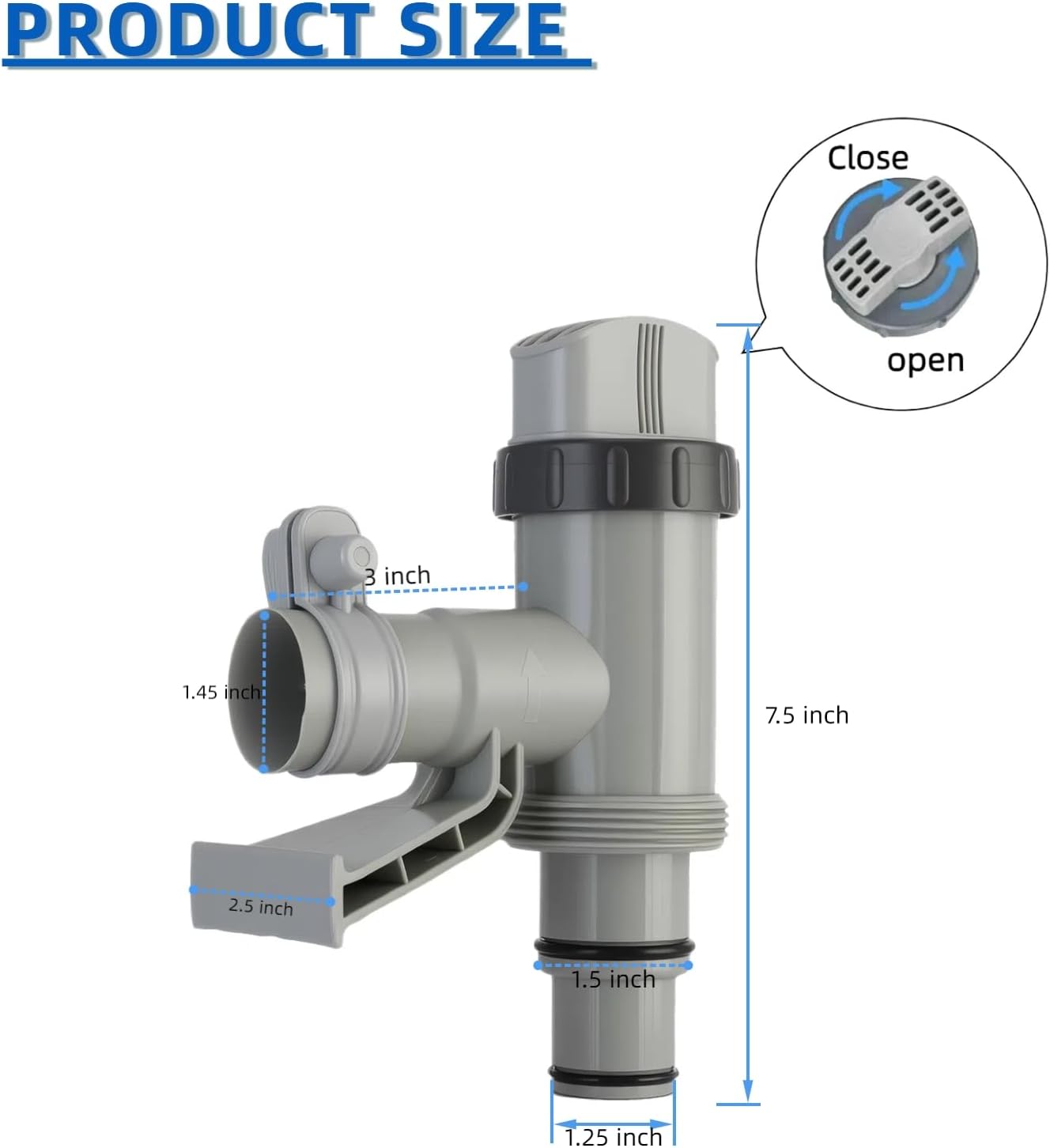 Plunger Valve for Above Ground Swimming Pool, Pool Replacement Parts with On-Off Valve, Pool Hose Adapter and Pool Pipe Holder, Pool Pump Parts, Above Ground Pool Accessories (Pipe Holder-2)