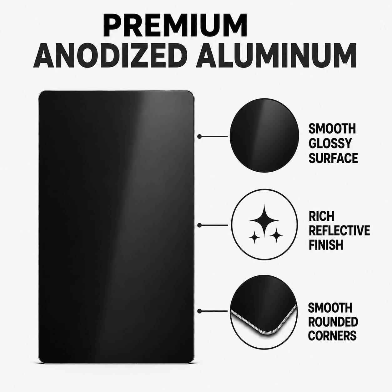 100 Pcs Metal Engraving Blanks Aluminum Sheet Laser Engraving Business Card Multipurpose DIY Gift Cards 86 x 54 x 0.21 mm for Circut, CNC, Glowforge (Black)