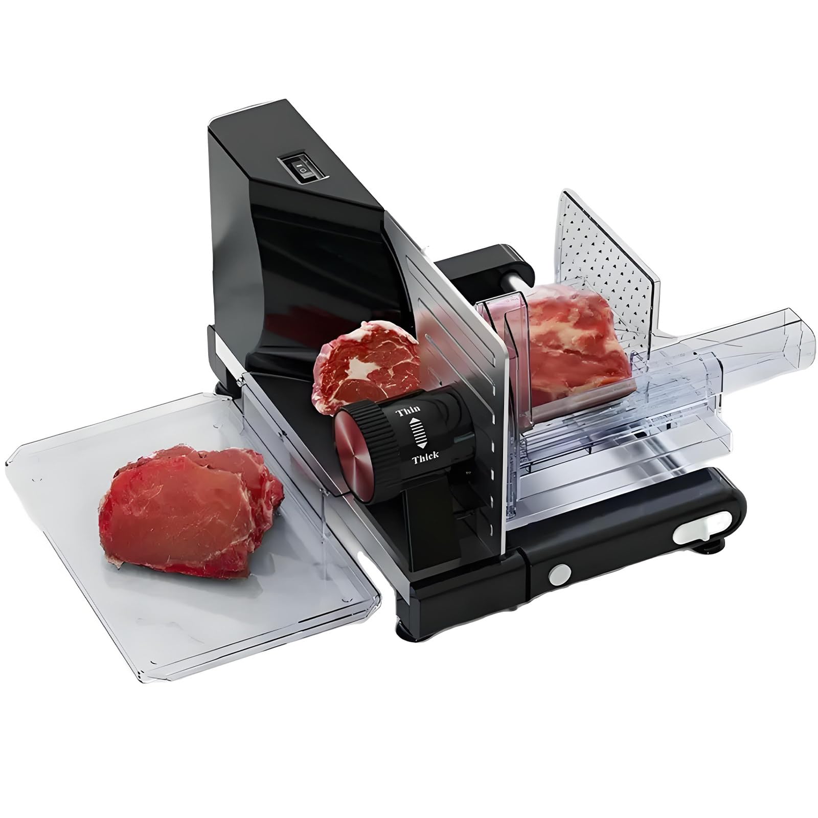 Electric Meat Slicer, 120W Food Slicer with 0-18mm Thickness Control