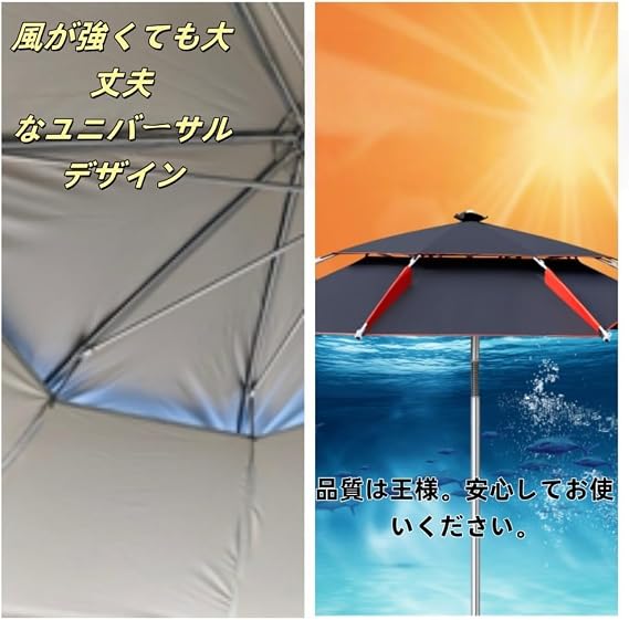 Fishing Umbrella, Windproof Beach Umbrella, Large Size, UV Protection, Sunshade, Waterproof, Windproof, Insulated, UV Protection, Heat Protection, Adjustable Angle, 360° Rotation, Tilt