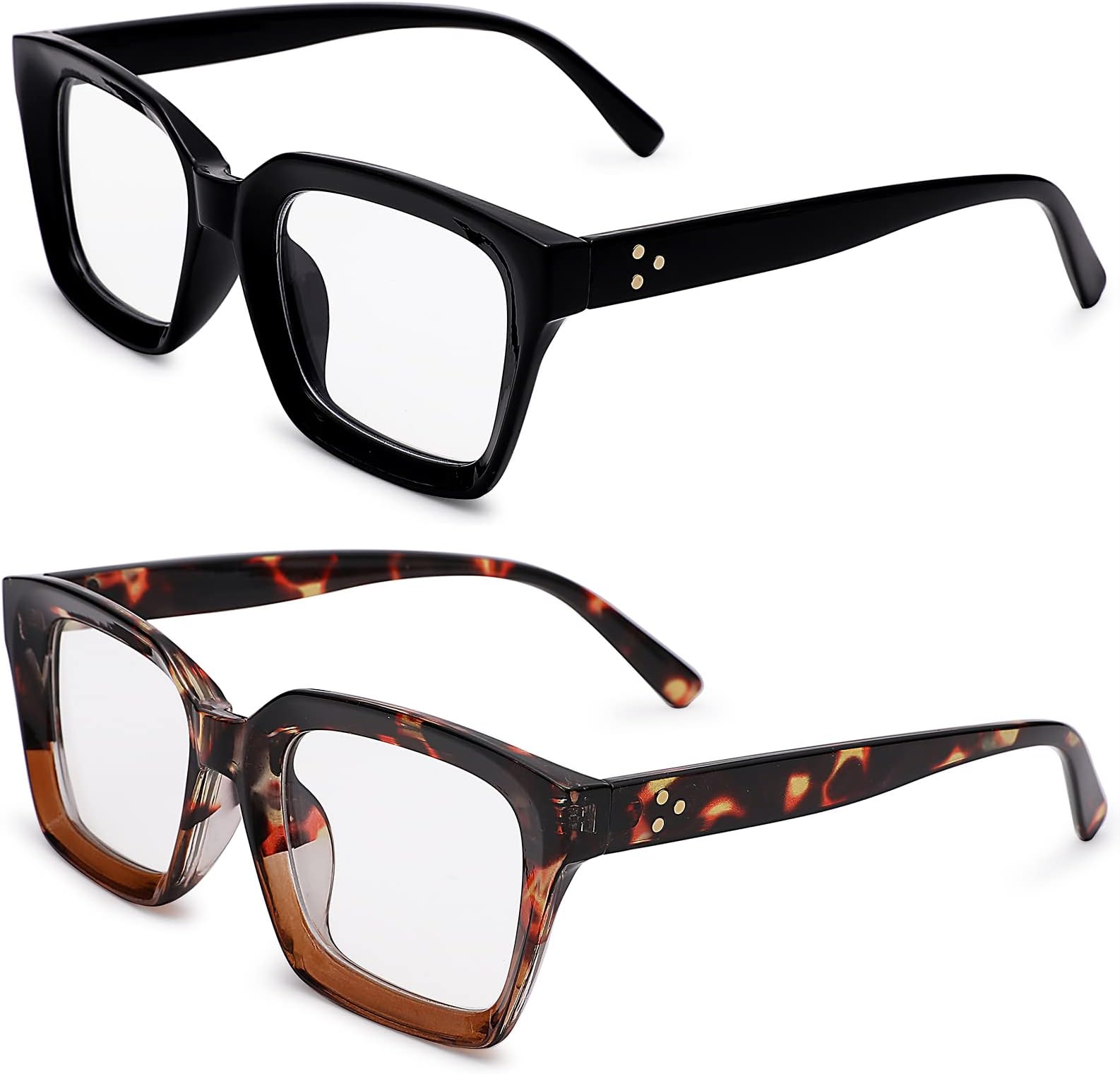 Classic Non-prescription Clear Lens Eyeglasses for Women Thick Square Frame Eyewear