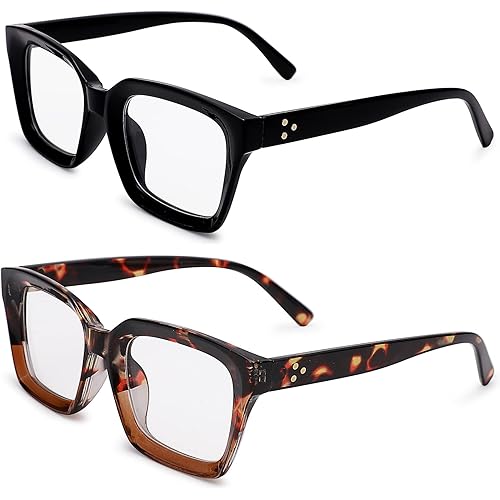 COASION Classic Non-prescription Clear Lens Eyeglasses for Women Thick Square Frame Eyewear