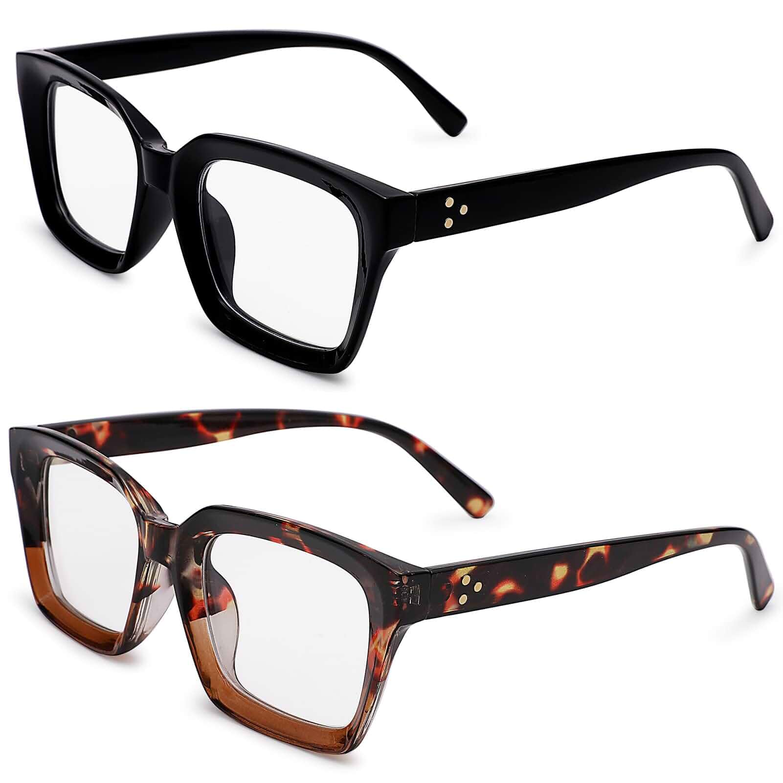 COASION Classic Non-prescription Clear Lens Eyeglasses for Women Thick Square Frame Eyewear