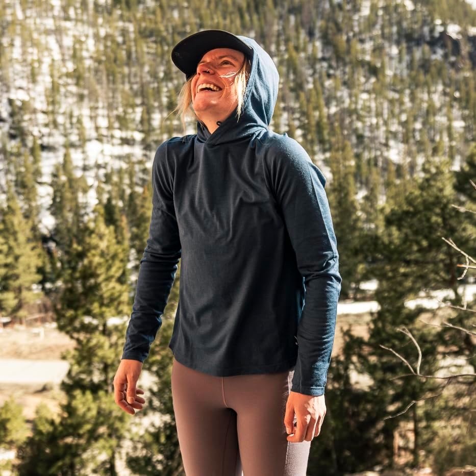 IBEX Women's Springbok Quick-Drying Merino Wool Sun Hoodie with UPF 35+ for Sun Protection | Ultralight & Moisture-Wicking - Image 2