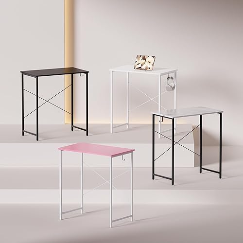 Miniatura 10 de Pamray Escritorio de computadora de 47 pulgadas para espacios pequeños con bolsa de almacenamiento, escritorio de trabajo de oficina en casa con