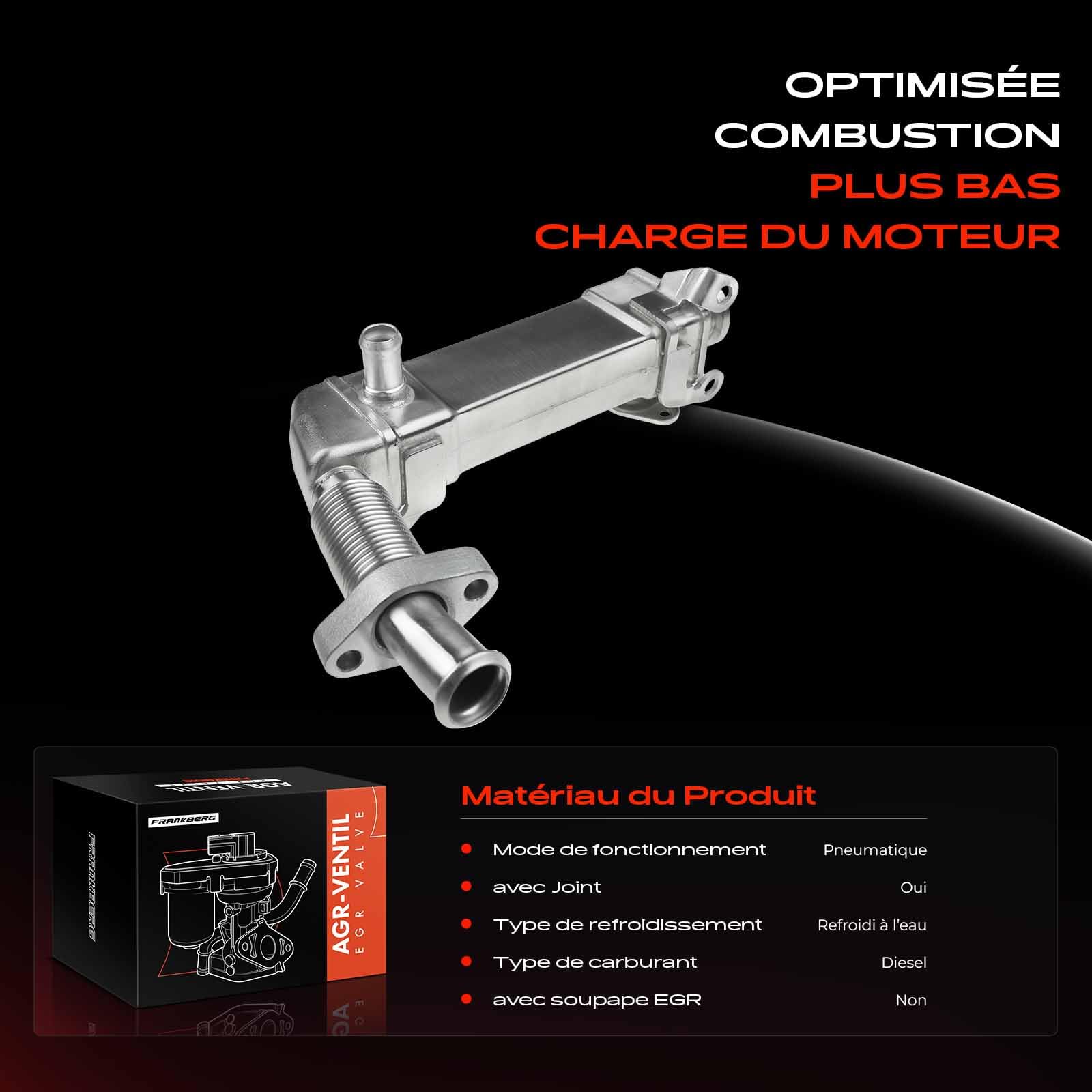 Frankberg Vanne EGR de recirculation des gaz d'échappement 11717790065 | Compatible avec: Série 3 E46, Série 6 Cabriolet E64, Série 3 Cabriolet E46, Coupé Série 3 E46, Série 5 E60