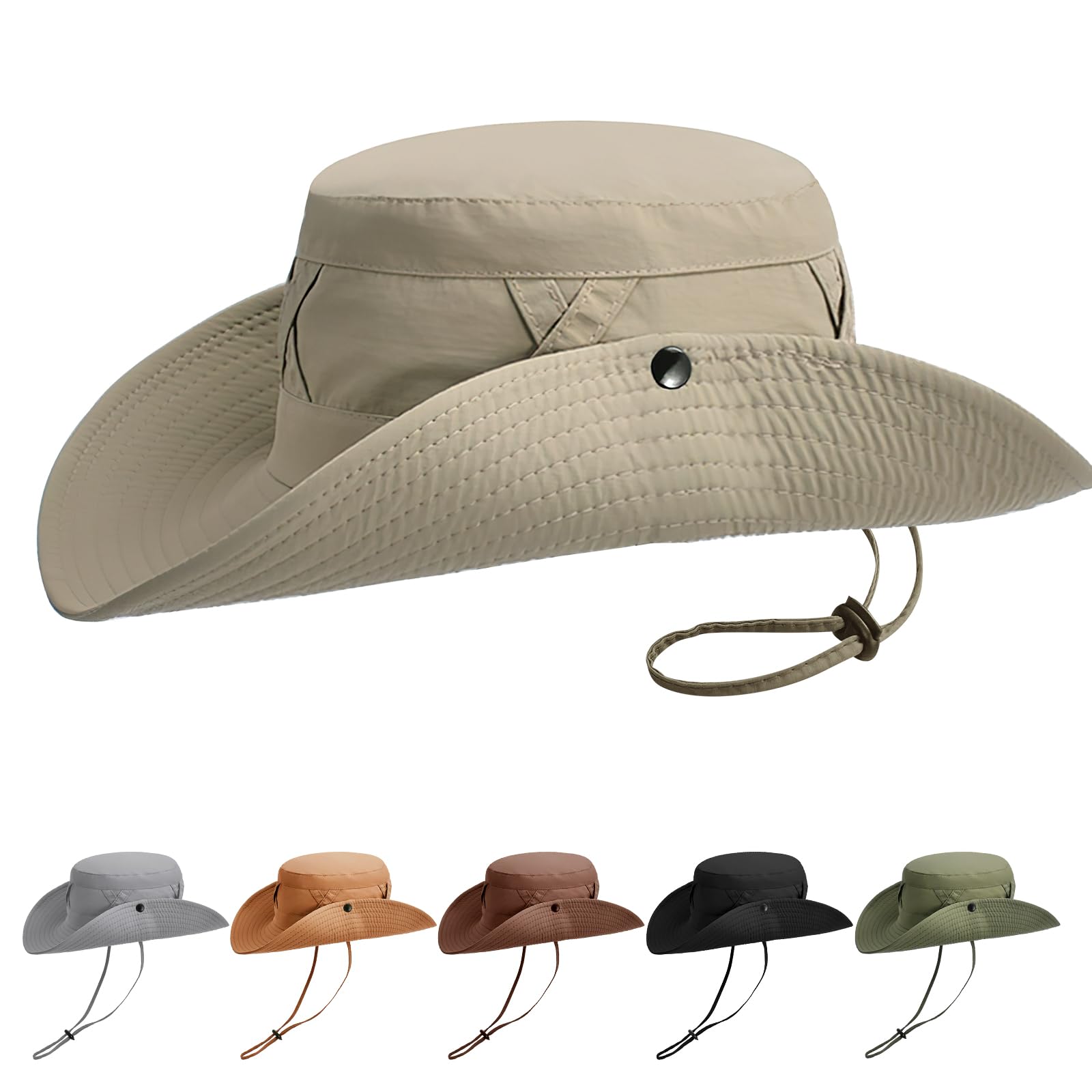 AYPOW Protección UV Sombrero de Pescador Impermeable, Unisex ala Ancha Plegable Transpirable Gorro de Sol Gorro Sombrero de Pesca Cubo para Hombres Mujeres al Aire Libre Camping Senderismo Caza