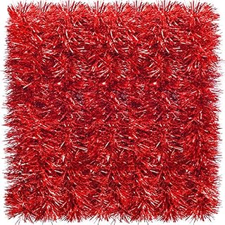eBoot 32.8 Feet Christmas Tinsel Garland Metallic Tinsel Garland Shiny Hanging Christmas Tree Decoration Wreath Wedding Xmas Party Supplies (Silver, Red and Green)