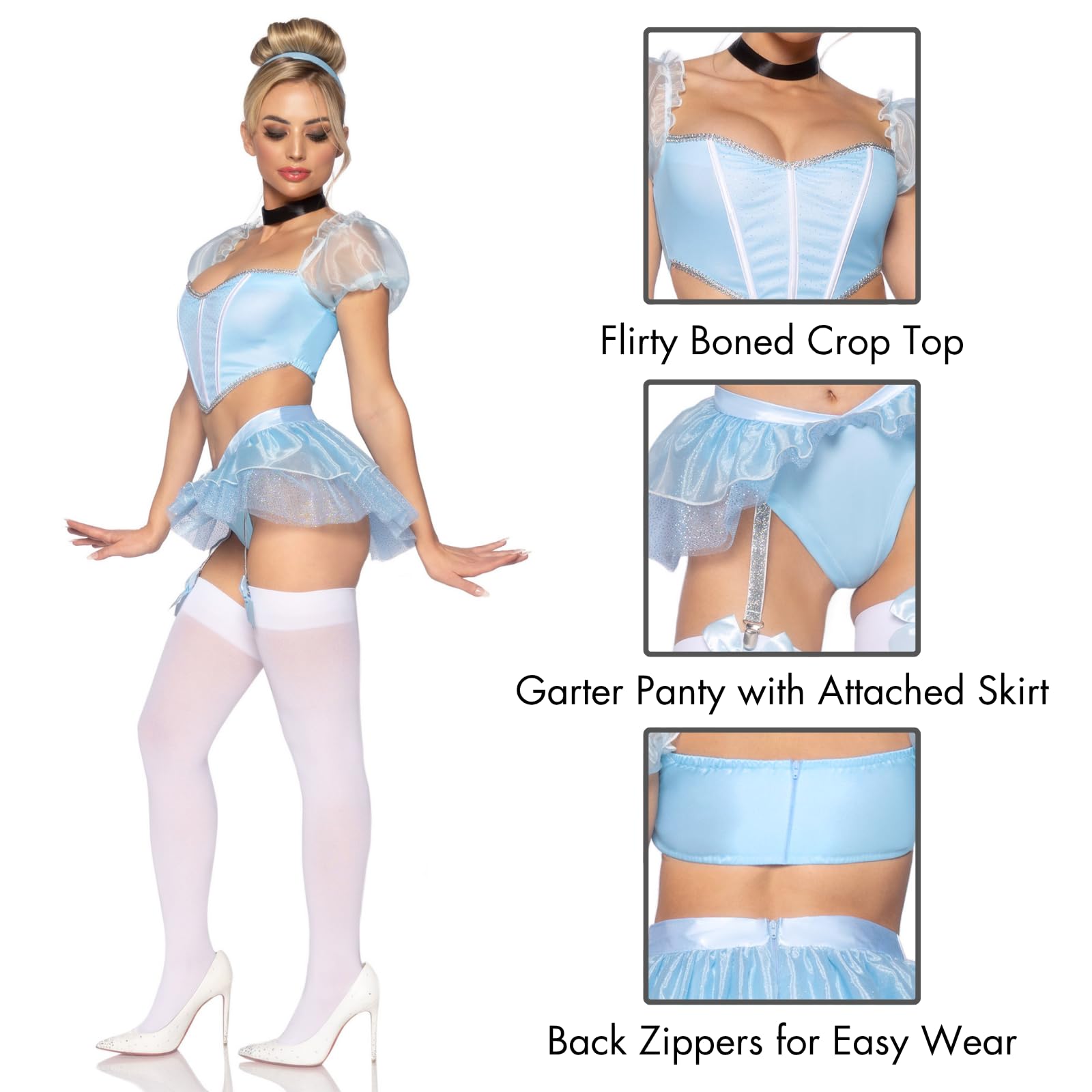 Leg Avenue 4 PC Szklane pantofle Cinderella, Multi, Mały