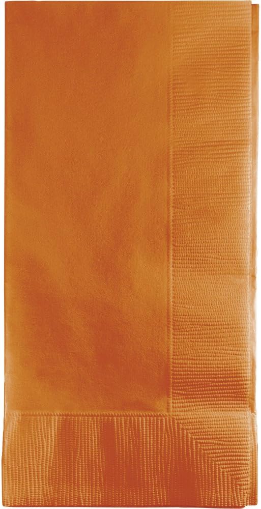 Creative Converting 323401 2PLY 1/8FLD Touch of Color 50-Count Dinner Napkins, 1/8 Fold, Pumpkin Spice, 6.5" x 6.5", Orange : Health & Household