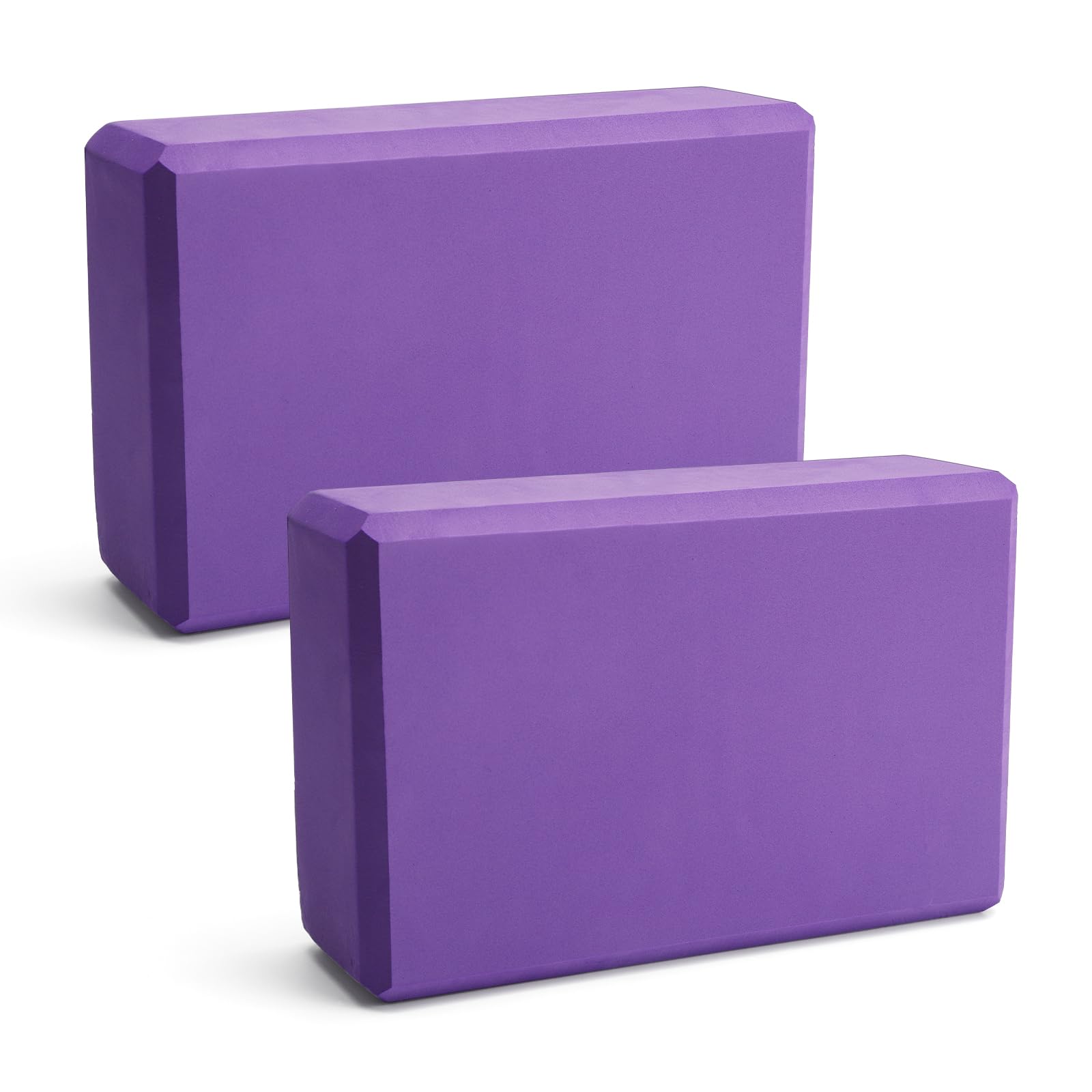Blok do jogi, zestaw 2 bloków do jogi, klocki do jogi, pilatesu, fitnessu, uniseks (fioletowy, 1)