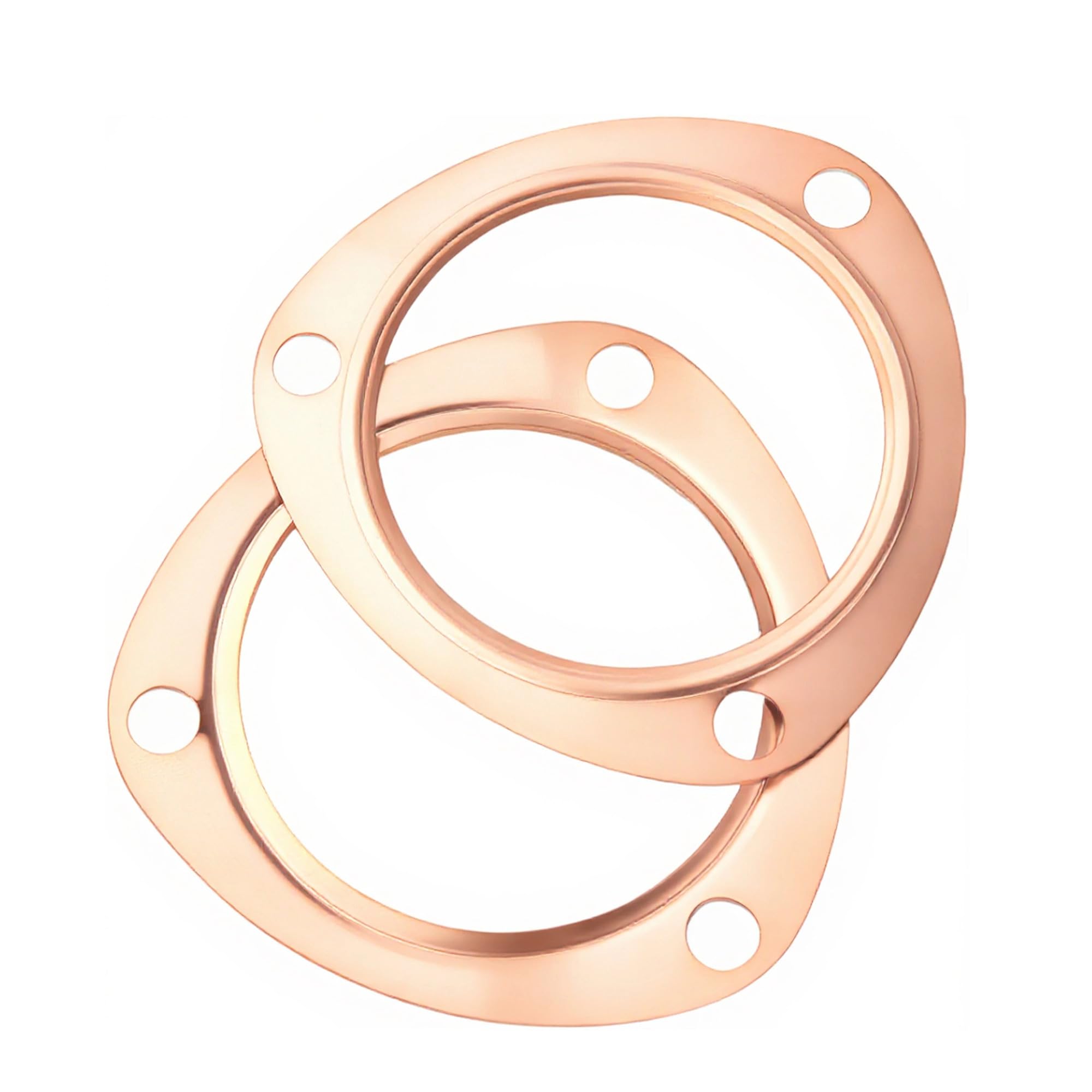 3 Inch Copper Header Exhaust Gasket Heavy-Duty 3 Bolt Collector Gaskets Exhaust Pipe Flange Gasket Car Accessories Automotive Exhaust Systems
