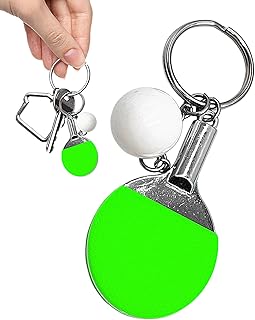 メタルスポーツキーホルダー、 卓球キーホルダー, 卓球キーホルダーデコレーション, ピンポンパドル小さなペンダント、家族、友人、スポーツ愛好家のためのシミュレーションキーチェーンペンダント