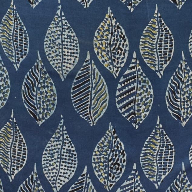 Image of Ethnics of Kutch Women's Ajrakh Modal Silk Natural Dye Hand Block Print Unstitched Kurta Fabric (For Lenght - Refer Bullet Point Below)