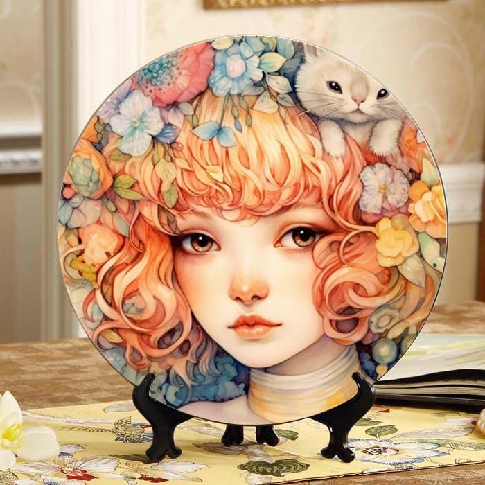 Coastline 10-inch Ceramic Plate for Wall Display or Tabletop, with Stand & Hook DP-832188707