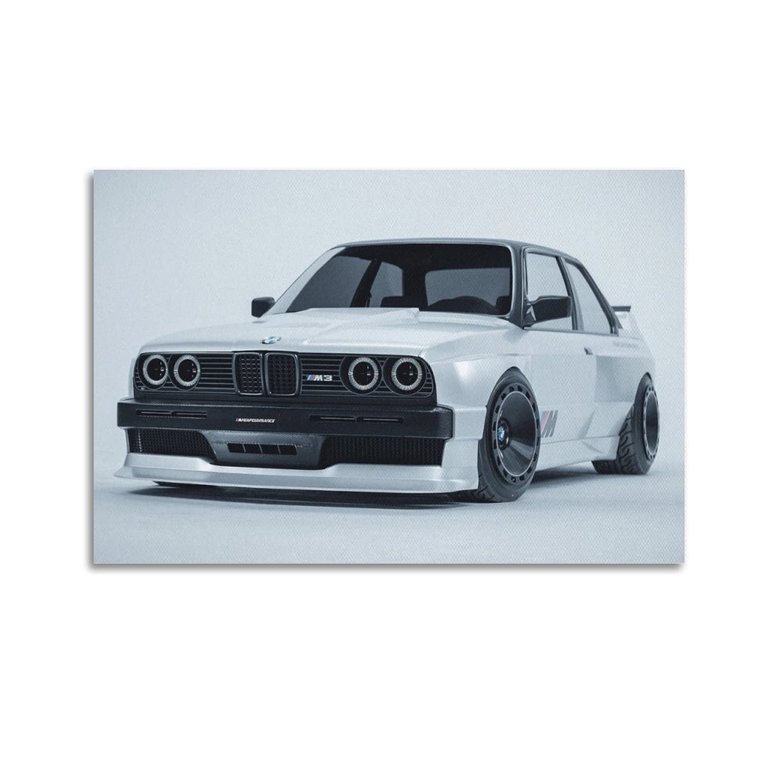 JUNNA Sport Car Poster for BMW E30 M3 Restomod Supercar Racing Car Decorative Painting Canvas Wall And Art Picture Family Bedroom Decor 12x18inch(30x45cm)