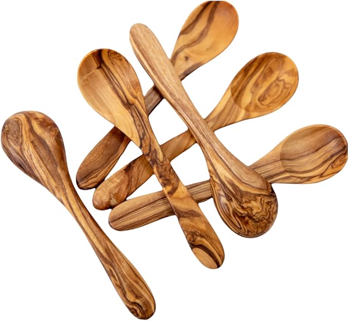 Small OLIVE Wood spoons,6pcs mini wooden spoons