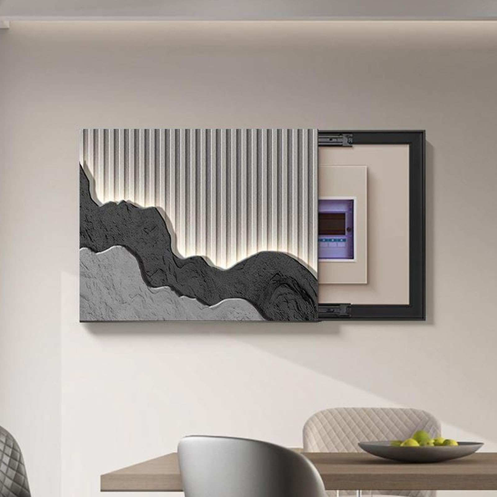 Breaker Box Cover - Decorative Wall Mounted Electrical Panel Cover, Hide Fuse Box Covers for Living Room and Office