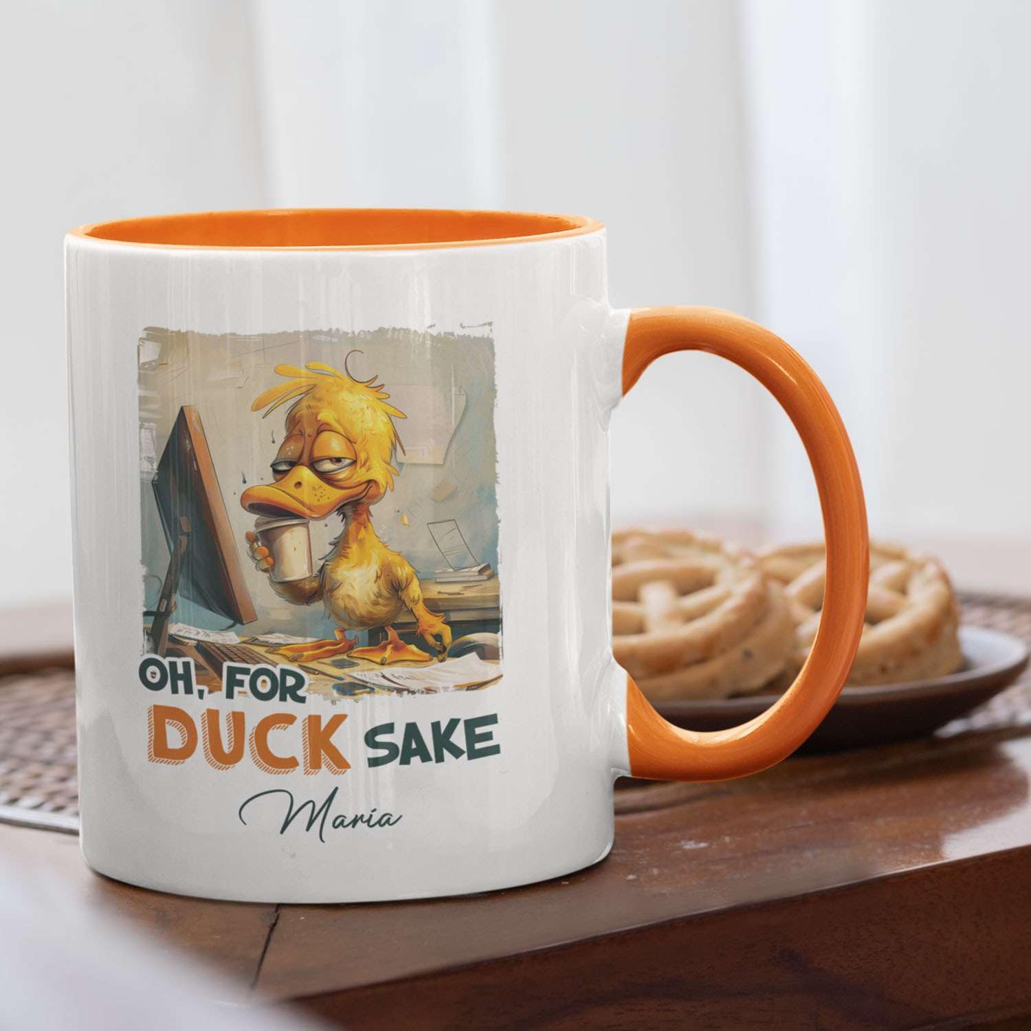 Amazon.com: Custom Name Mug With Tired Duck Design, Personalized Funny Animal  Coffee Cup For Friend Coworker, Gift For Duck Lover, Customized Duck Ceramic  Mug Present, Unique White Mug 11oz 15oz : Home