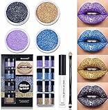 💋 【Kit de labios con brillo Stay Golden】 El lápiz labial líquido metálico con brillo de diamante utiliza pigmentos de alto rendimiento y propiedades de alta reproducción del color para brindarle un brillo brillante, lo que lo hace radiante e hidratante durante todo el día. El esmalte de labios crea un efecto labial hermoso y brillante sin dejar una apariencia seca o moteada.