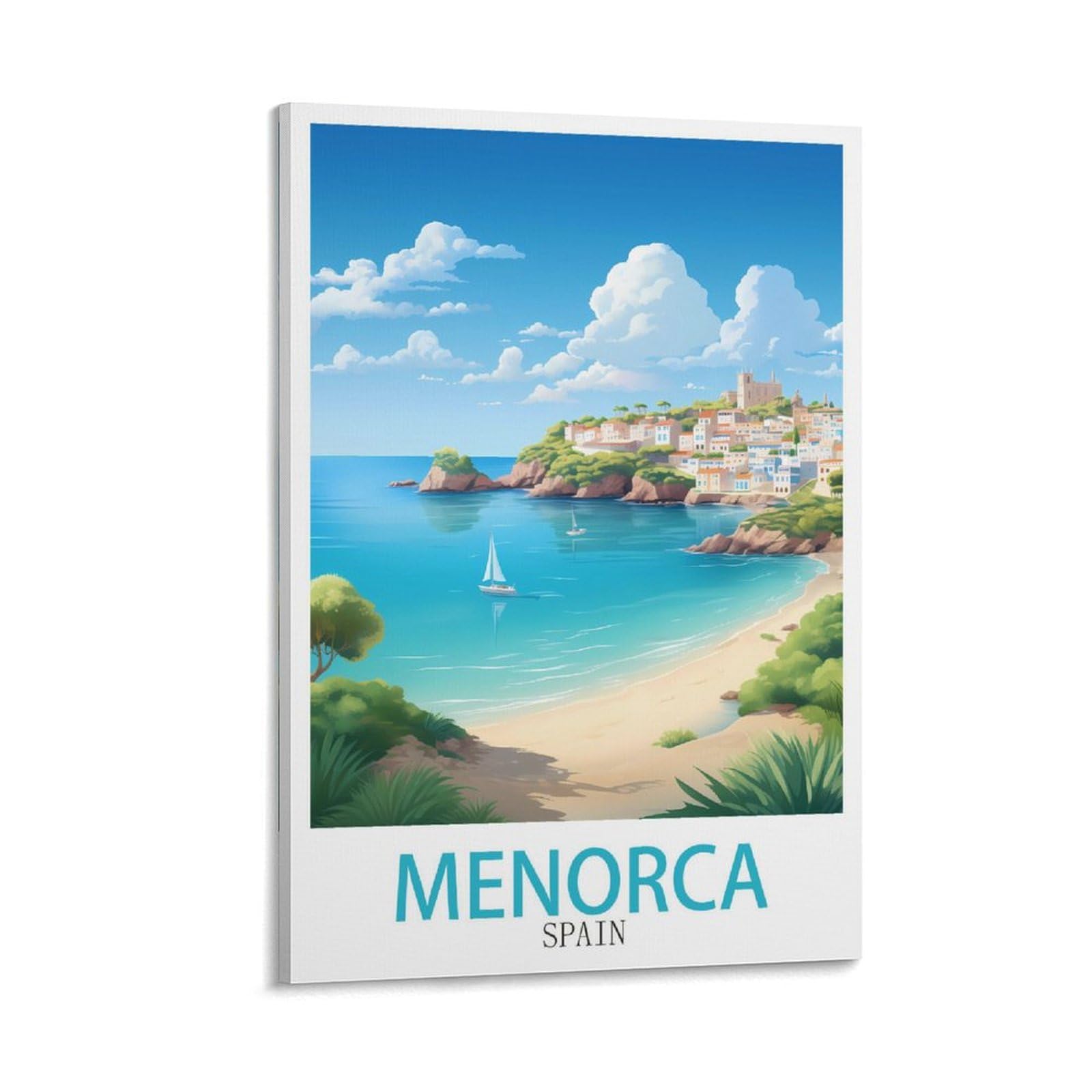 Zbbggoz Frame-Style Menorca Spain Vintage Travel Posters 08X12inch(20X30cm) Canvas Wall Posters And Art Picture Print Modern Family Bedroom Decor
