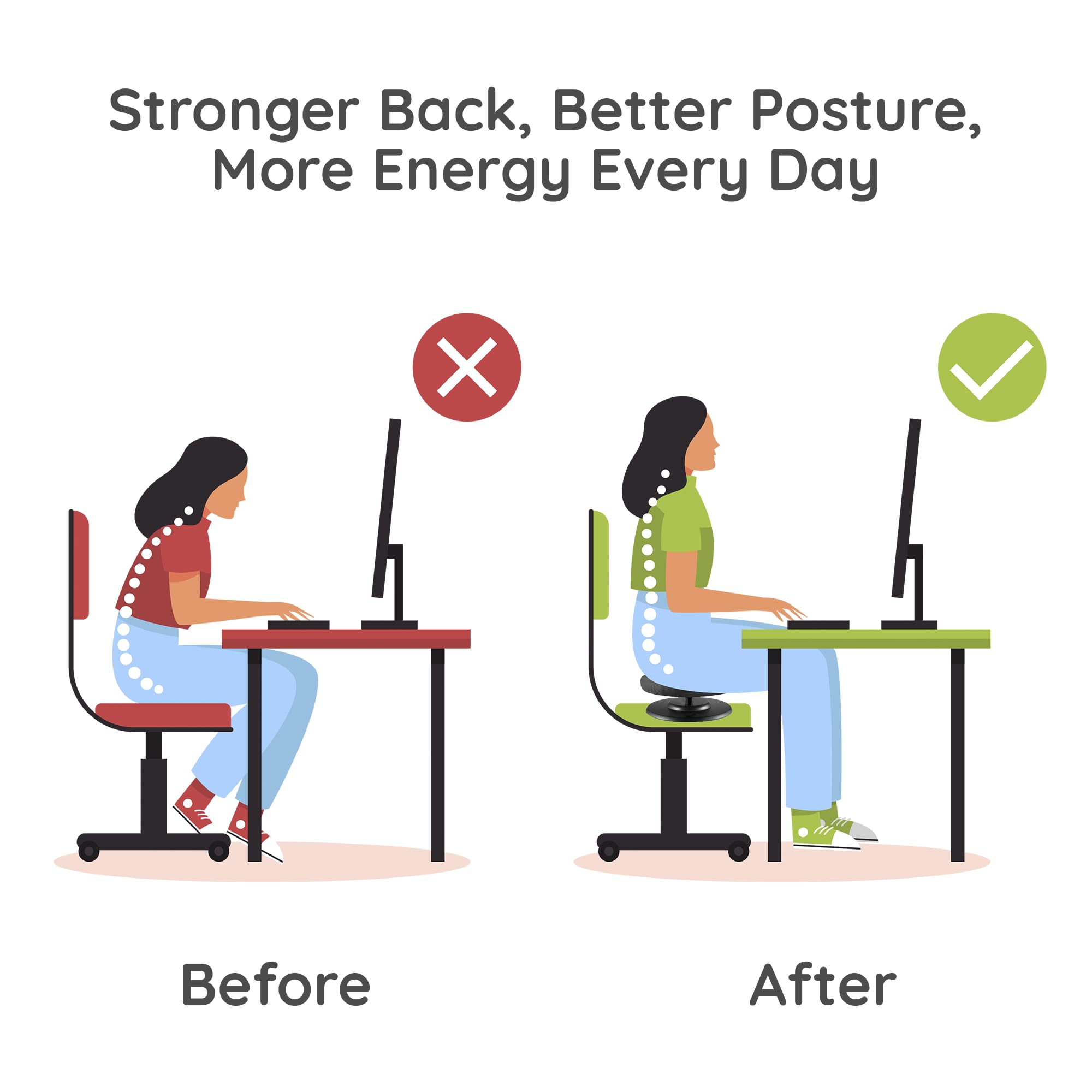 Entrenador central de postura de asiento de equilibrio