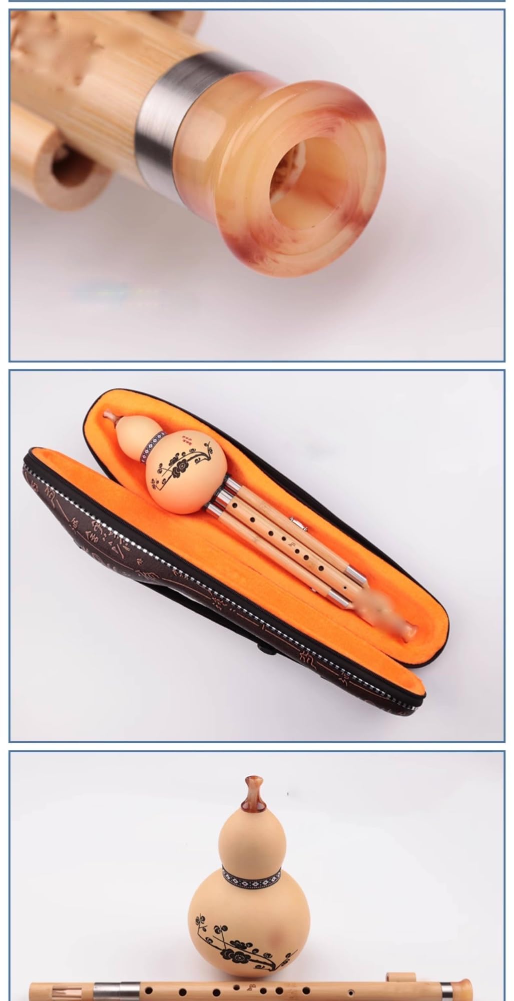 Flauta De Calabaza Profesional En Si Bemol 9 Agujeros Para Tocar Instrumentos Hulusi