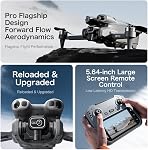Drones with HD Camera for Adults, Foldable FPV RC Quadcopter with Screen Remote Controller, Brushless Motor, Optical Flow Positioning, Headless Mode, One Key Takeoff/Landing, Altitude Hold