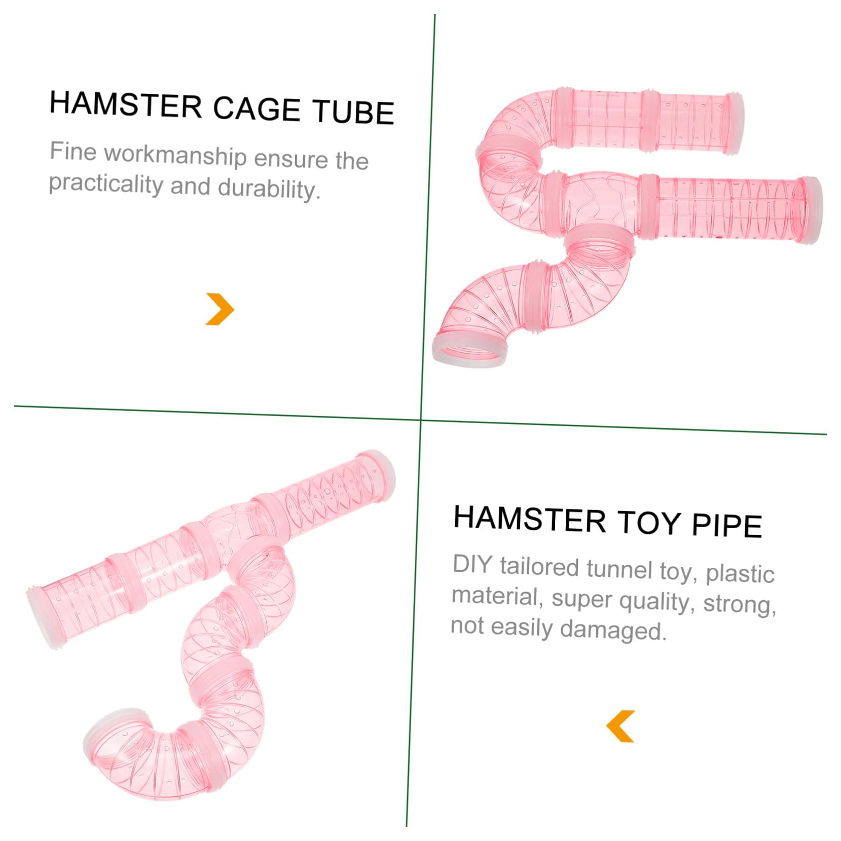 Levemolo Labirinto Modulo Gioco Accessori Tunnel per Criceti Set 12 Pezzi in Plastica Dura P Rosa Gabbia Esterna Gioco Avventura per Piccoli Animali Domestici