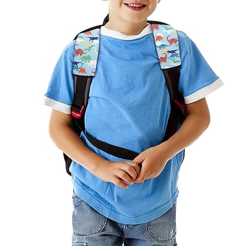 Miniatura 10 de Funda para cinturón de seguridad de automóvil para bebé, con bonito estampado de dinosaurio, almohadillas para correa de hombro para asiento de