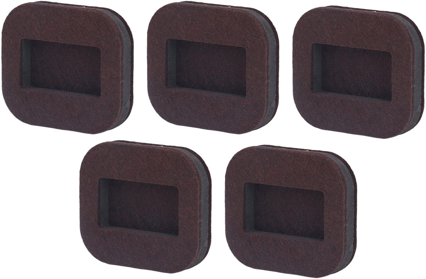 5 Pcs Felt Caster Cup Rectangle Concave Office Chair Roller Fixing Pad Furniture Wheel Caster Cup for Hardwood Bean Color (Bean color) (Brown)