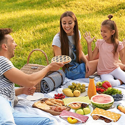 6 Pcs Boho Reusable Snack Bags And Sandwich Bags Food Safety Washable Lunch Bags Snack Zipper Pouches For Kids Students Adults Food #TOP6