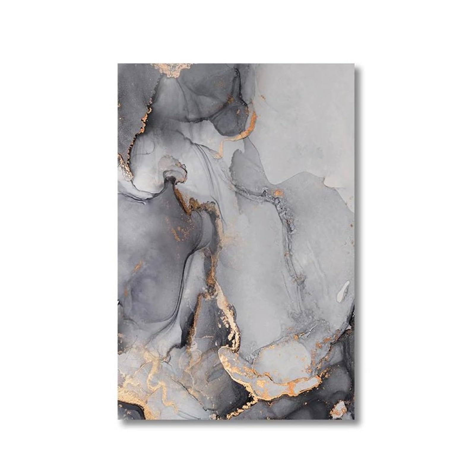 Tableau abstrait gris doré 50x70 pour réveiller un mur blanc de salon