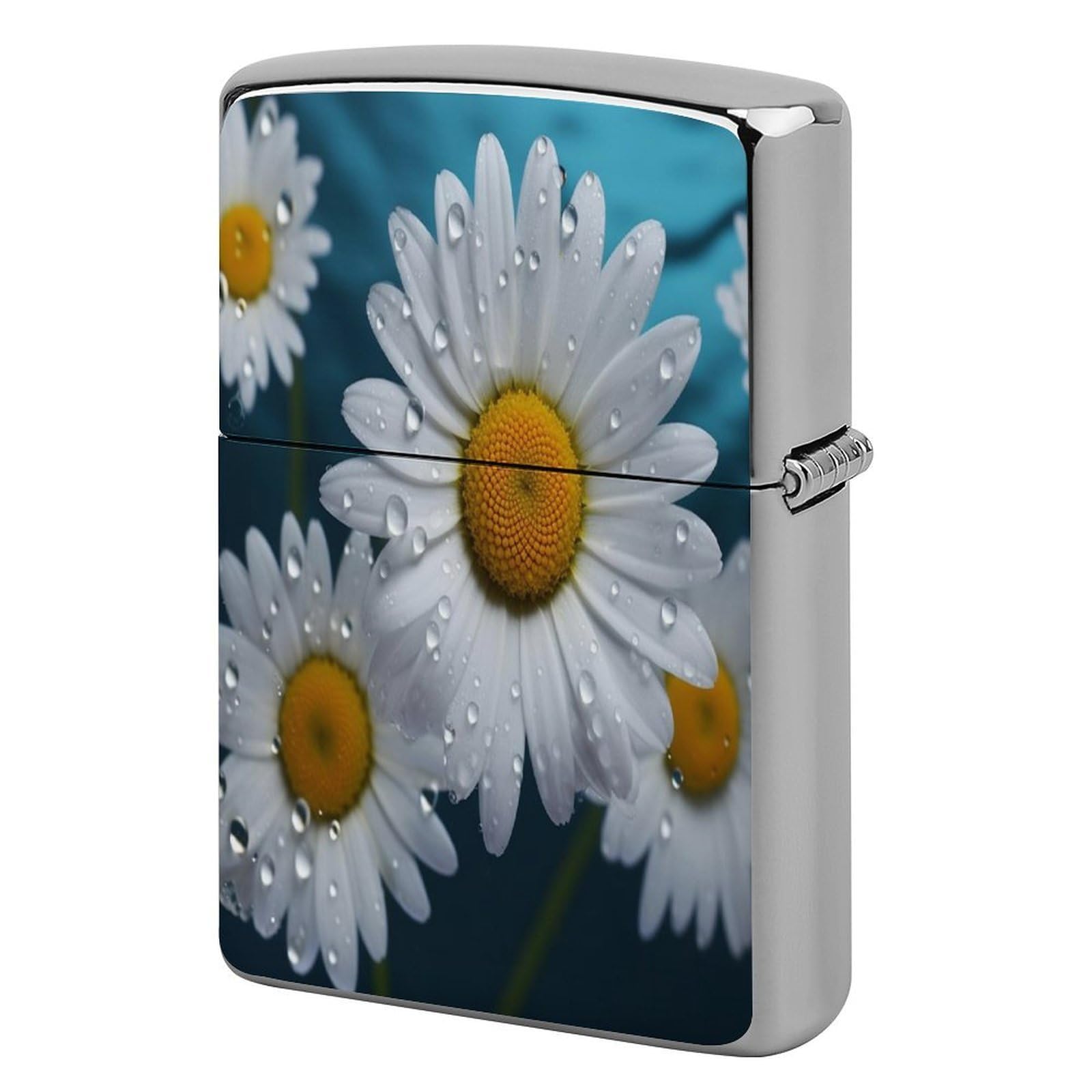 Btcowzrv Style Daisy Flowers Metal Lighter Case Sleeve Cover Holder