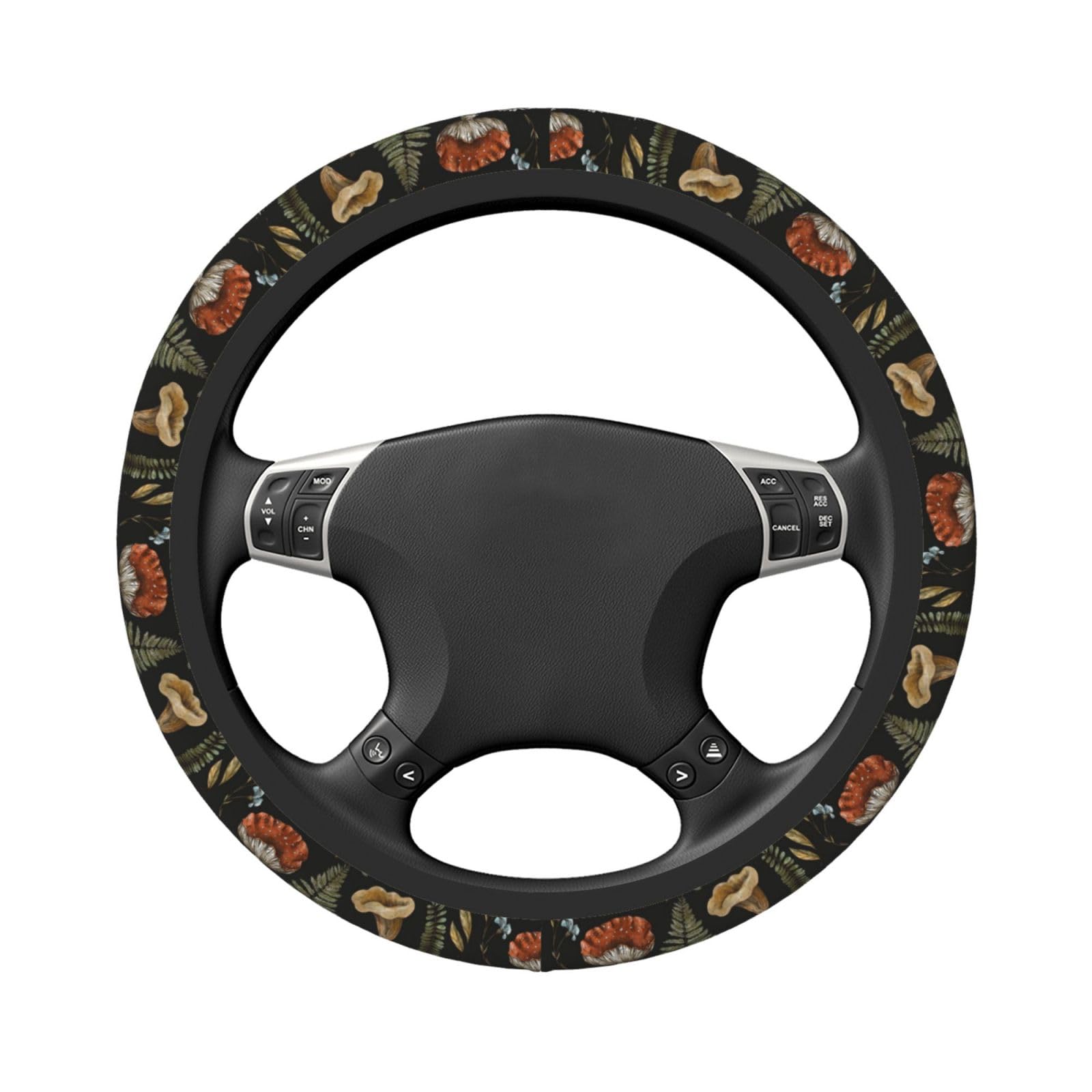 Steering Wheel Covers for Women 15 inch Universal Anti-Slip Stylish Car Steering Wheel Grip Wrap Car Accessories Cover for Vehicle (Vintage Mushroom)
