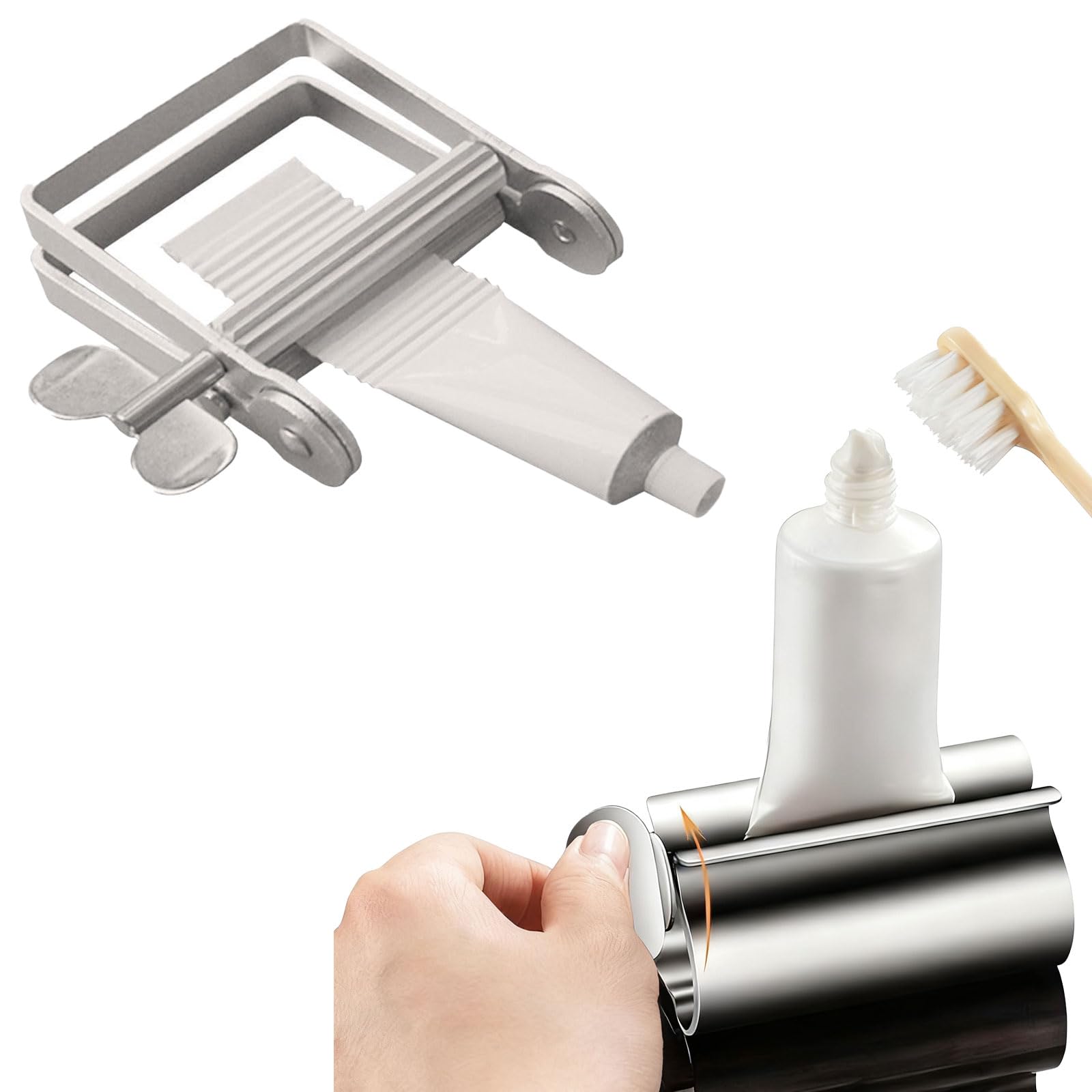 2PCS Stainless Steel Toothpaste Squeezer Tube Wringer for Toothpaste,Paint,Ointments,Creams,Hair Salon,Waste-Free Squeezer