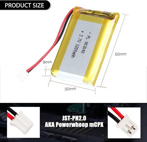 Miniatura 131 de 3.7V 250mAh 502030 Lipo batería recargable batería de iones de polímero de litio con conector PH2.0.000 in JST