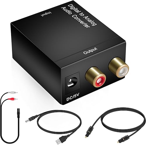Adaptador de convertidor de audio estéreo analógico analógico coaxial óptico digital con cable óptico RCA