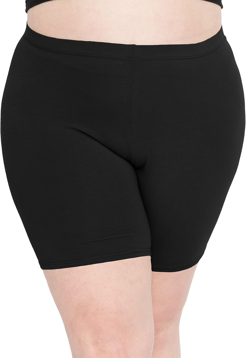 STRETCH IS COMFORT Women's Teamwear Plus Size Bike Shorts | Cotton | X-Large - 7X X-Large Black