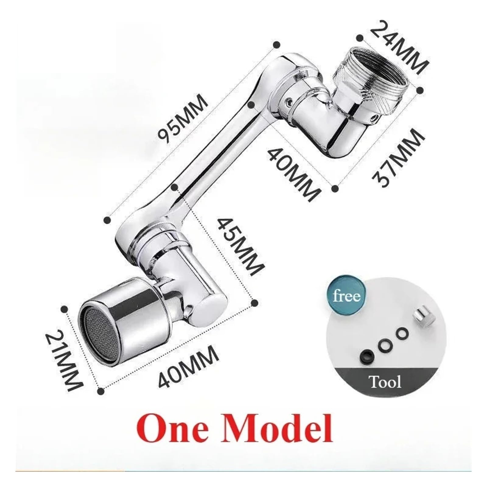 Extensor de grifo giratorio multifuncional, aireador, adaptador de fregadero de cocina, grifo de baño, brazo robótico giratorio, ajuste universal para lavabo (plata 1)