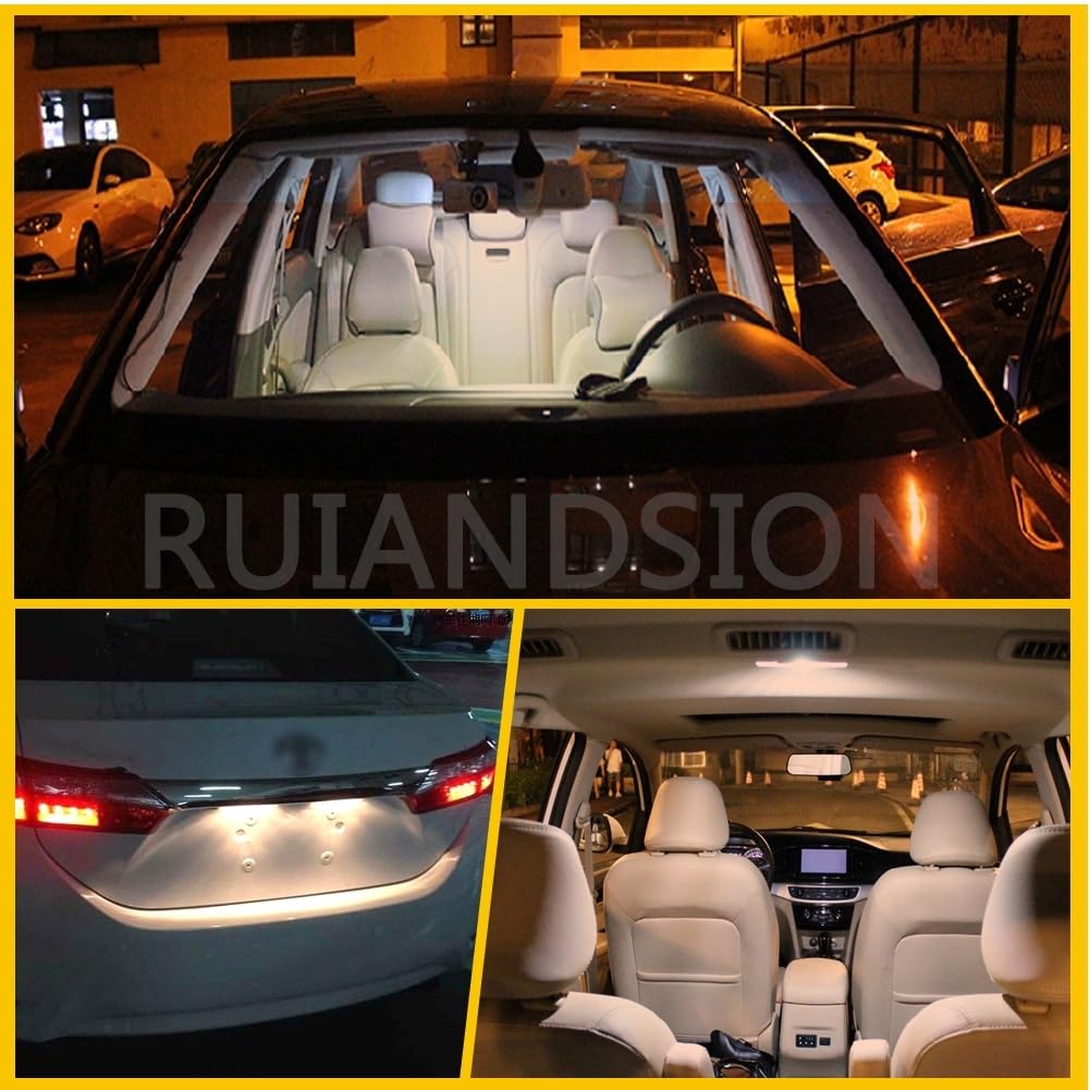 Ruiandsion BAY9S H21W Lampadina LED 6V-30V 12V 24V bianco caldo per luci laterali auto luci di retromarcia interni (confezione da 10)