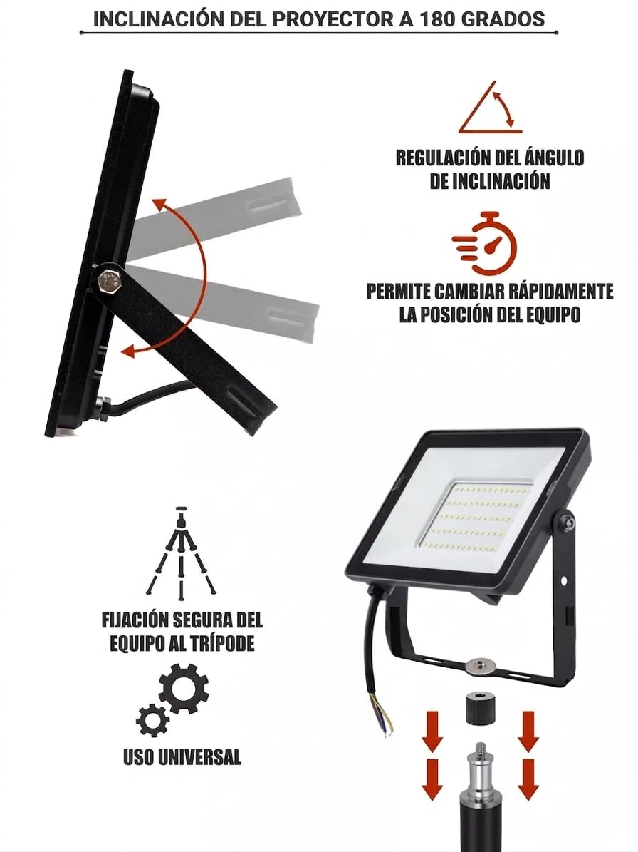 JBH 50W LED Construction Floodlight on Tripod — view 4
