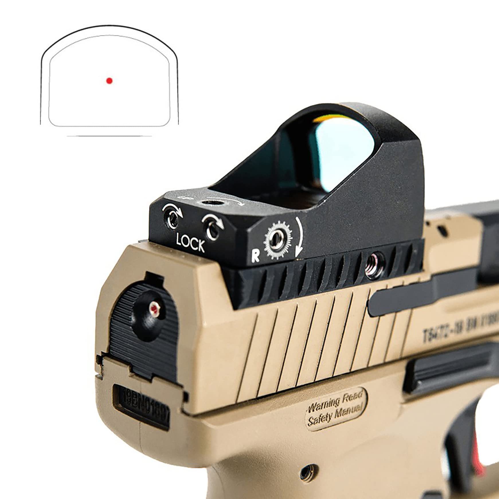 viseur Tactique à Point Rouge 3MOA avec Support de Pipe Picatinib de 20 mm, viseur à réflexion holographique Optique
