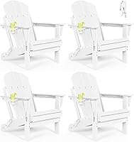 Vista 14 de Sillas Adirondack plegables – Silla Adirondack de plástico con soporte para tazas, sillas para exteriores resistentes a la intemperie