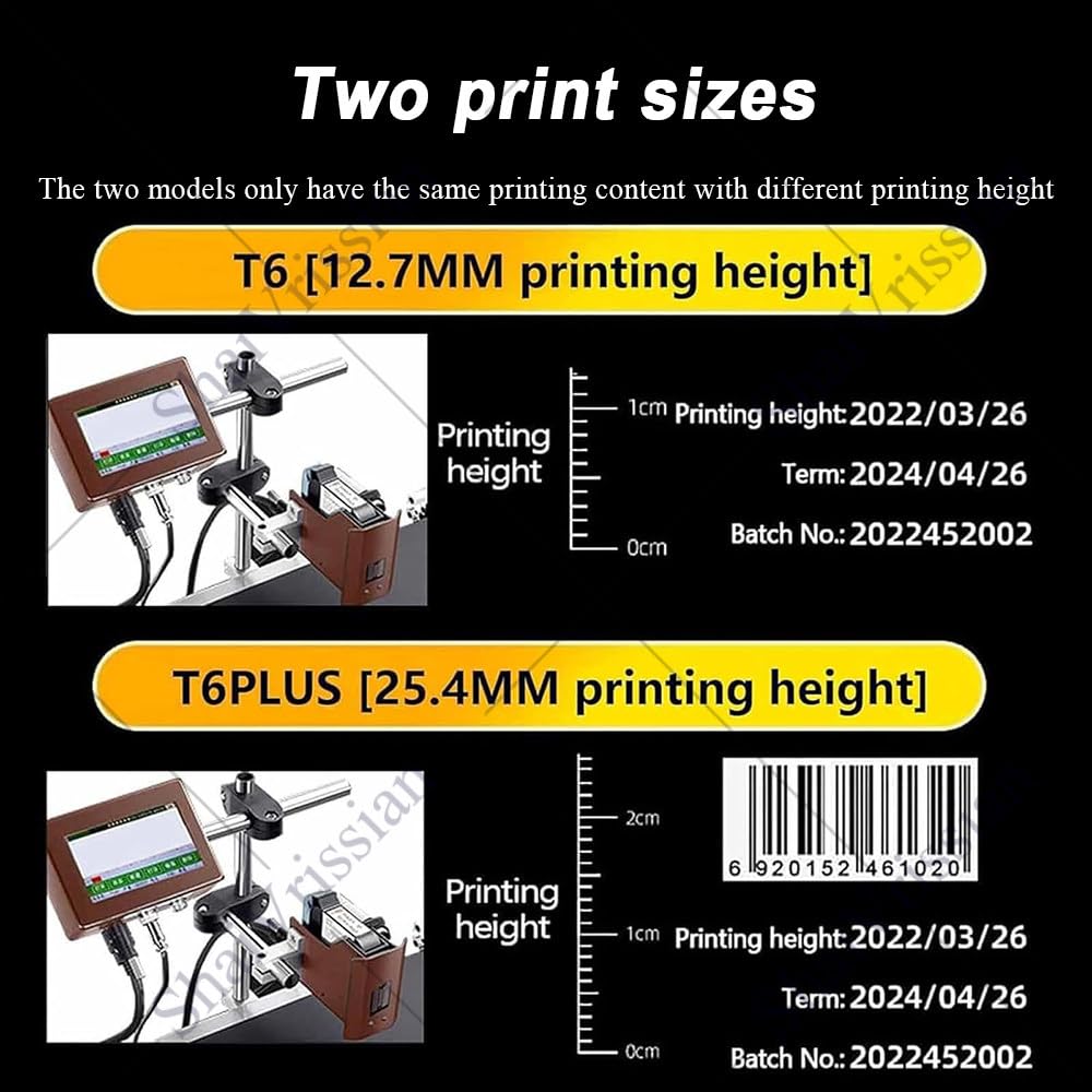 Apparecchiatura di Stampa Touch Screen,Macchina Codifica Automatica a Getto D’Inchiostro,12,7mm/25,4mm,30 M/Min,300 Dpi,per Testo,QR,Barcode,Logo su Plastica/Metallo 12.7mm